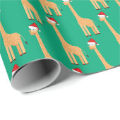 Weihnachtsmann-Giraffe Geschenkpapier (Rolleneckpunkt)