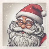Weihnachtsmann Glasuntersetzer (Vorderseite)