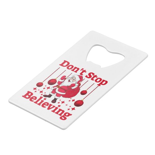 Weihnachtsmann glaubt geldbeutel flaschenöffner (Rückseite Schrägansicht)