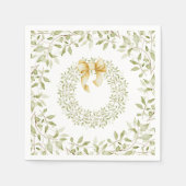 Weihnachtsmann Gold Bow Wasserfarbe Elegante Serviette (Vorderseite)