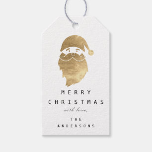 Weihnachtsmann-Gold fröhlich frohe Feiertage zum Geschenkanhänger