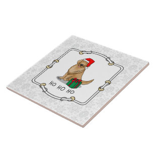 Weihnachtsmann Golden Retriever Dog Niedlich Fliese