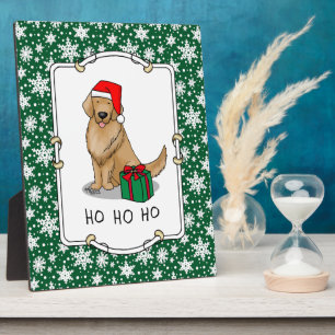 Weihnachtsmann Golden Retriever Dog Niedlich Fotoplatte