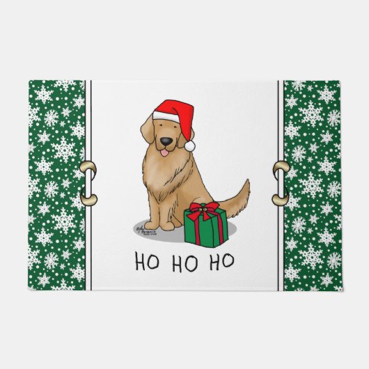 Weihnachtsmann Golden Retriever Dog Niedlich Fußmatte (Vorderseite)