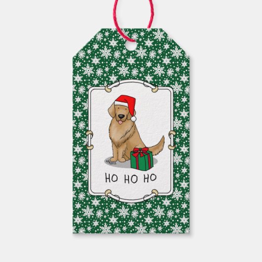 Weihnachtsmann Golden Retriever Dog Niedlich Geschenkanhänger (Vorderseite)