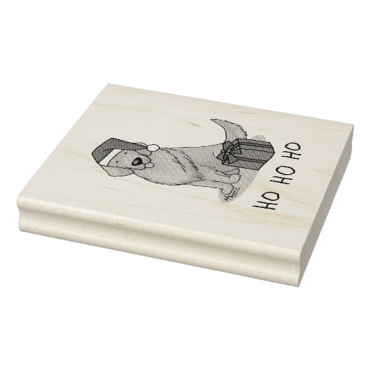 Weihnachtsmann Golden Retriever Dog Niedlich Gummistempel (Stempel)