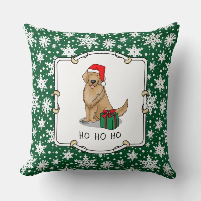 Weihnachtsmann Golden Retriever Dog Niedlich Kissen (Vorderseite)