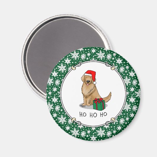 Weihnachtsmann Golden Retriever Dog Niedlich Magnet (Vorderseite/Rückseite)