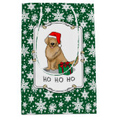 Weihnachtsmann Golden Retriever Dog Niedlich Mittlere Geschenktüte (Vorderseite)
