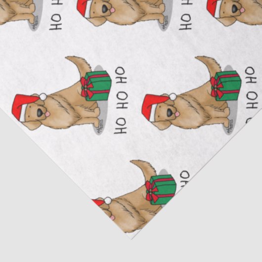 Weihnachtsmann Golden Retriever Dog Niedlich Seidenpapier (Ausschnitt)
