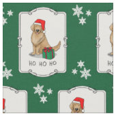 Weihnachtsmann Golden Retriever Dog Niedlich Stoff (Nahaufnahme)