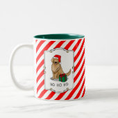 Weihnachtsmann Golden Retriever Dog Niedlich Zweifarbige Tasse (Links)
