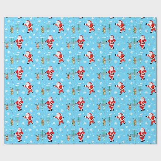 Weihnachtsmann Golf Pattern Geschenkpapier (Flach)