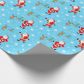 Weihnachtsmann Golf Pattern Geschenkpapier (Ecke)