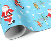 Weihnachtsmann Golf Pattern Geschenkpapier (Rolleneckpunkt)