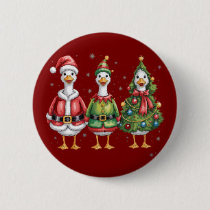 Weihnachtsmann Goose Santa Duck Alberne Gänse Button
