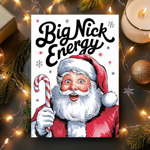 Weihnachtsmann Große Nick Energie Lustiges Weihnac Feiertagskarte