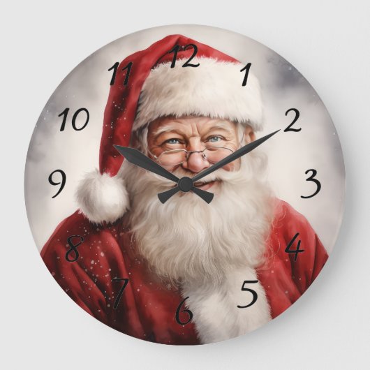 Weihnachtsmann Große Wanduhr (Vorderseite)