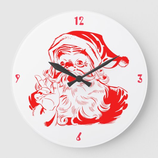 Weihnachtsmann Große Wanduhr (Vorderseite)
