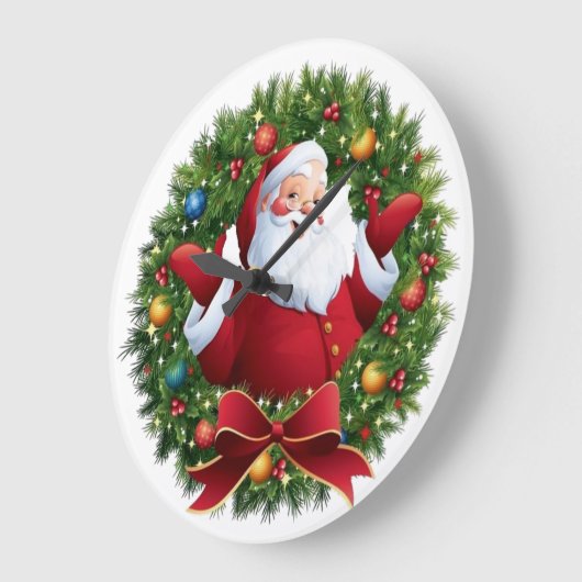 Weihnachtsmann Große Wanduhr (Winkel)