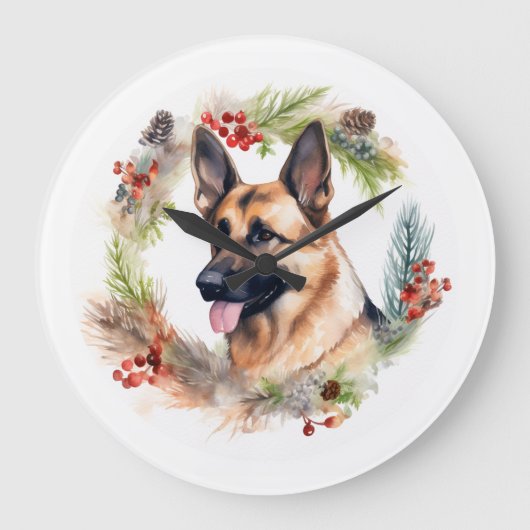 Weihnachtsmann Große Wanduhr (Vorderseite)