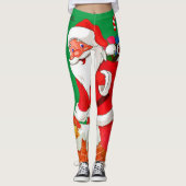 Weihnachtsmann Grüne Leggings (Vorderseite)