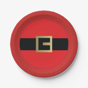 Weihnachtsmann-Gurt-Weihnachtsrot Pappteller