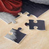 Weihnachtsmann hält Beagle-Weihnachtskunst Puzzle (Seite)