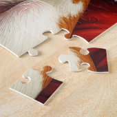 Weihnachtsmann hält Brittany Spaniel Weihnachtskun Puzzle (Seite)
