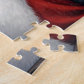 Weihnachtsmann hält Chow-Chow-Weihnachtskunst Puzzle (Seite)