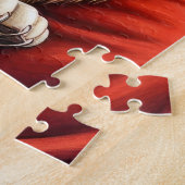 Weihnachtsmann hält Cocker Spaniel Weihnachtskunst Puzzle (Seite)