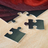 Weihnachtsmann hält Dackel-Weihnachtskunst Puzzle (Seite)