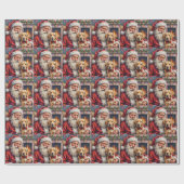 Weihnachtsmann hält Labrador-Weihnachtskunst Geschenkpapier (Flach)