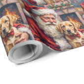 Weihnachtsmann hält Labrador-Weihnachtskunst Geschenkpapier (Rolleneckpunkt)