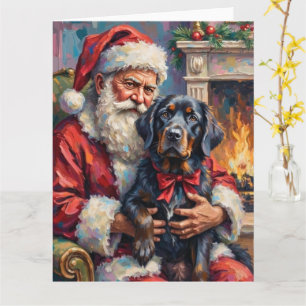 Weihnachtsmann hält Newfoundland-Weihnachtskunst Karte