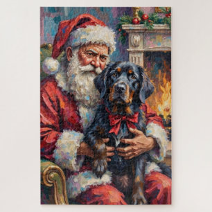 Weihnachtsmann hält Newfoundland-Weihnachtskunst Puzzle