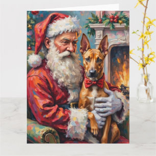 Weihnachtsmann hält Thai Ridgeback Weihnachtskunst Karte
