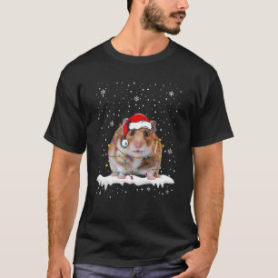 Weihnachtsmann Hamster Weihnachtsbeleuchtung Tier T-Shirt