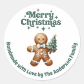 Weihnachtsmann handgefertigt runder aufkleber (Vorderseite)