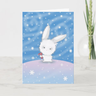 Weihnachtsmann-Hase Karte Schnee-Hase