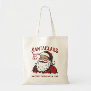 Weihnachtsmann hat die richtige Idee Lustige Weihn Tragetasche