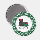 Weihnachtsmann Hat Skye Terrier (schwarz) Magnet (Vorderseite/Rückseite)