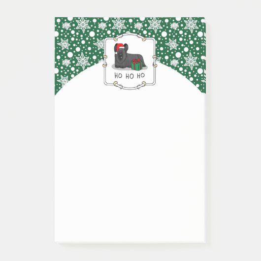 Weihnachtsmann Hat Skye Terrier (schwarz) Post-it Klebezettel (Vorderseite)