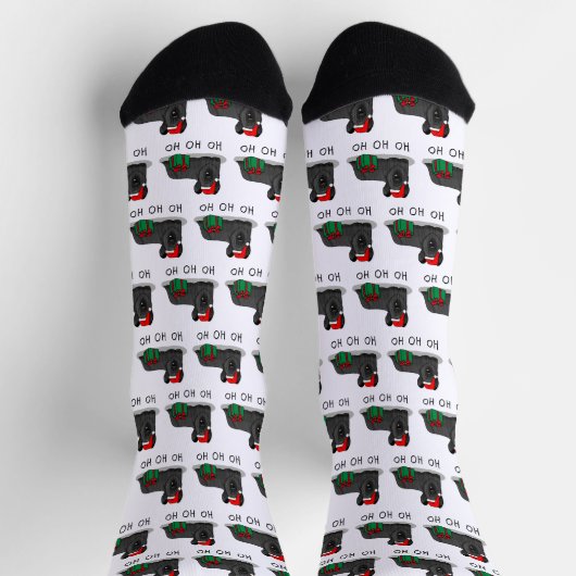 Weihnachtsmann Hat Skye Terrier (schwarz) Socken (Oben)