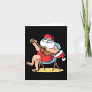 Weihnachtsmann Hawaian Guitar Weihnachten im Juli Karte