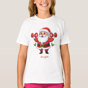 Weihnachtsmann hebt Hanteln – Lustige Weihnachten T-Shirt