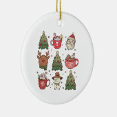 Weihnachtsmann, heißer Kakao-Weihnachtsbaum Keramik Ornament (Rechts)