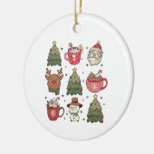 Weihnachtsmann, heißer Kakao-Weihnachtsbaum Keramik Ornament (Links)