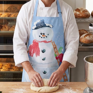 Weihnachtsmann Helfer beim Bau eines albernen Schn Schürze