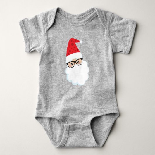 Weihnachtsmann, Hipster Weihnachten, Brille Baby Strampler (Vorderseite)
